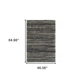 4' X 6' Charcoal Silver And Grey Geometric Shag Power Loom Stain Resistant Area Rug - Homeroots - Flyclothing LLC