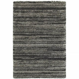 6' X 9' Charcoal Silver And Grey Geometric Shag Power Loom Stain Resistant Area Rug - Homeroots - Flyclothing LLC