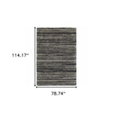 6' X 9' Charcoal Silver And Grey Geometric Shag Power Loom Stain Resistant Area Rug - Homeroots - Flyclothing LLC