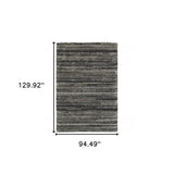 8' X 11' Charcoal Silver And Grey Geometric Shag Power Loom Stain Resistant Area Rug - Homeroots - Flyclothing LLC