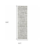 2' X 8' White And Grey Abstract Power Loom Stain Resistant Runner Rug - Homeroots - Flyclothing LLC