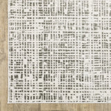 2' X 8' White And Grey Abstract Power Loom Stain Resistant Runner Rug - Homeroots - Flyclothing LLC