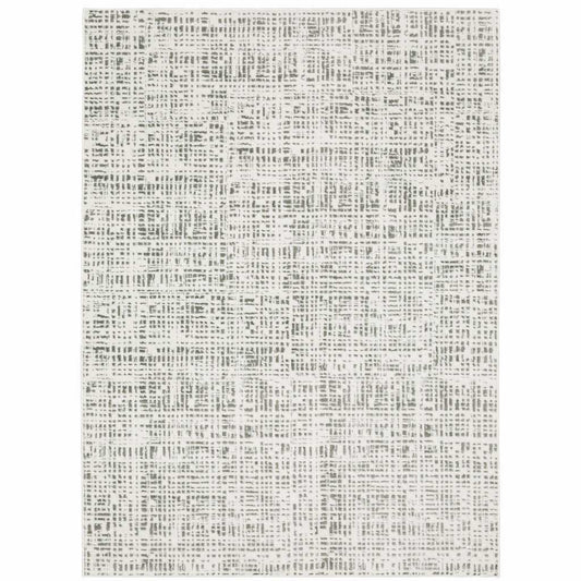 3' X 5' White And Grey Abstract Power Loom Stain Resistant Area Rug - Homeroots - Flyclothing LLC