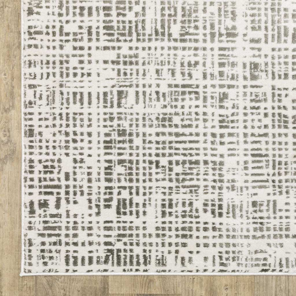 3' X 5' White And Grey Abstract Power Loom Stain Resistant Area Rug - Homeroots - Flyclothing LLC