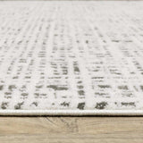 10' X 13' White And Grey Abstract Power Loom Stain Resistant Area Rug - Homeroots - Flyclothing LLC