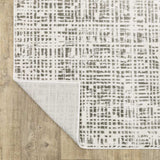 10' X 13' White And Grey Abstract Power Loom Stain Resistant Area Rug - Homeroots - Flyclothing LLC