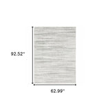 5' X 8' White And Grey Abstract Power Loom Stain Resistant Area Rug - Homeroots - Flyclothing LLC