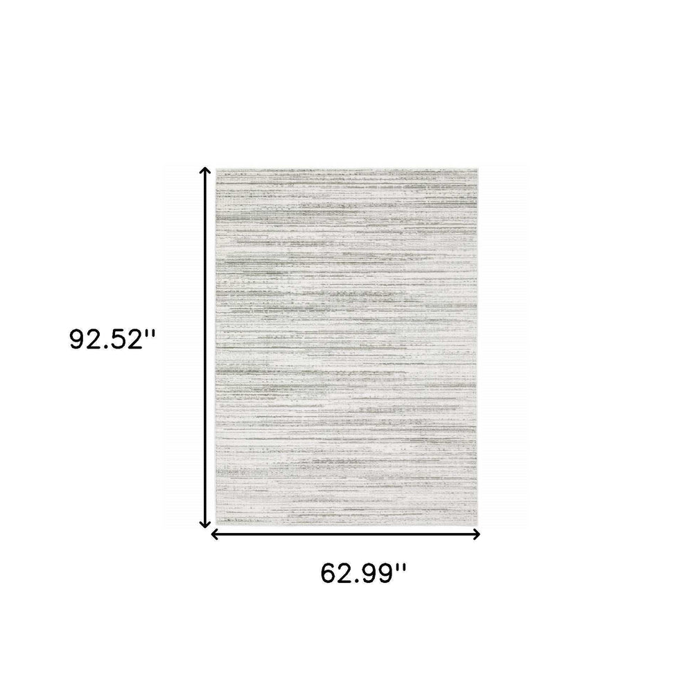 5' X 8' White And Grey Abstract Power Loom Stain Resistant Area Rug - Homeroots - Flyclothing LLC