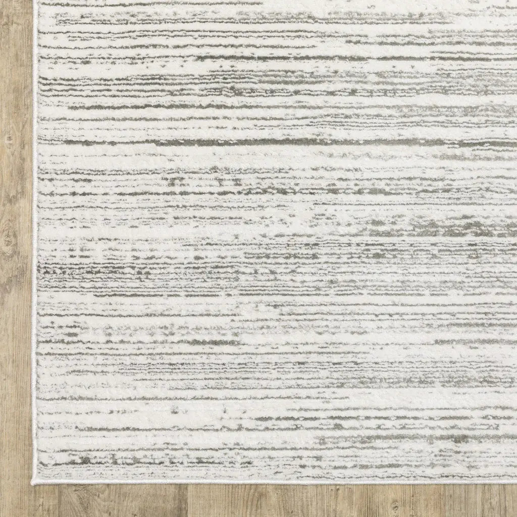 8' X 11' White And Grey Abstract Power Loom Stain Resistant Area Rug - Homeroots - Flyclothing LLC