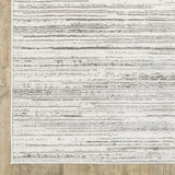 8' X 11' White And Grey Abstract Power Loom Stain Resistant Area Rug - Homeroots - Flyclothing LLC