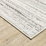 10' X 13' White And Grey Abstract Power Loom Stain Resistant Area Rug - Homeroots