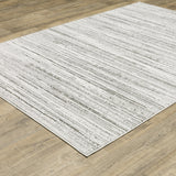 10' X 13' White And Grey Abstract Power Loom Stain Resistant Area Rug - Homeroots