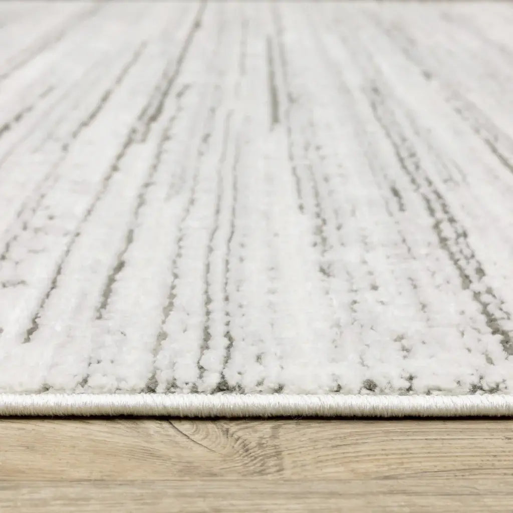 10' X 13' White And Grey Abstract Power Loom Stain Resistant Area Rug - Homeroots - Flyclothing LLC