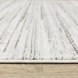 10' X 13' White And Grey Abstract Power Loom Stain Resistant Area Rug - Homeroots - Flyclothing LLC