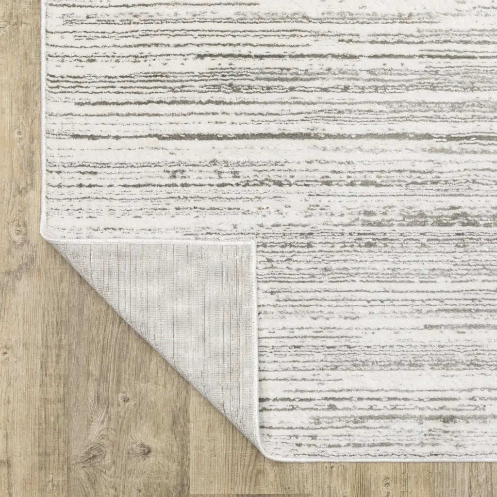10' X 13' White And Grey Abstract Power Loom Stain Resistant Area Rug - Homeroots - Flyclothing LLC