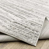 10' X 13' White And Grey Abstract Power Loom Stain Resistant Area Rug - Homeroots - Flyclothing LLC