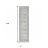 2' X 8' White And Grey Oriental Power Loom Stain Resistant Runner Rug - Homeroots - Flyclothing LLC