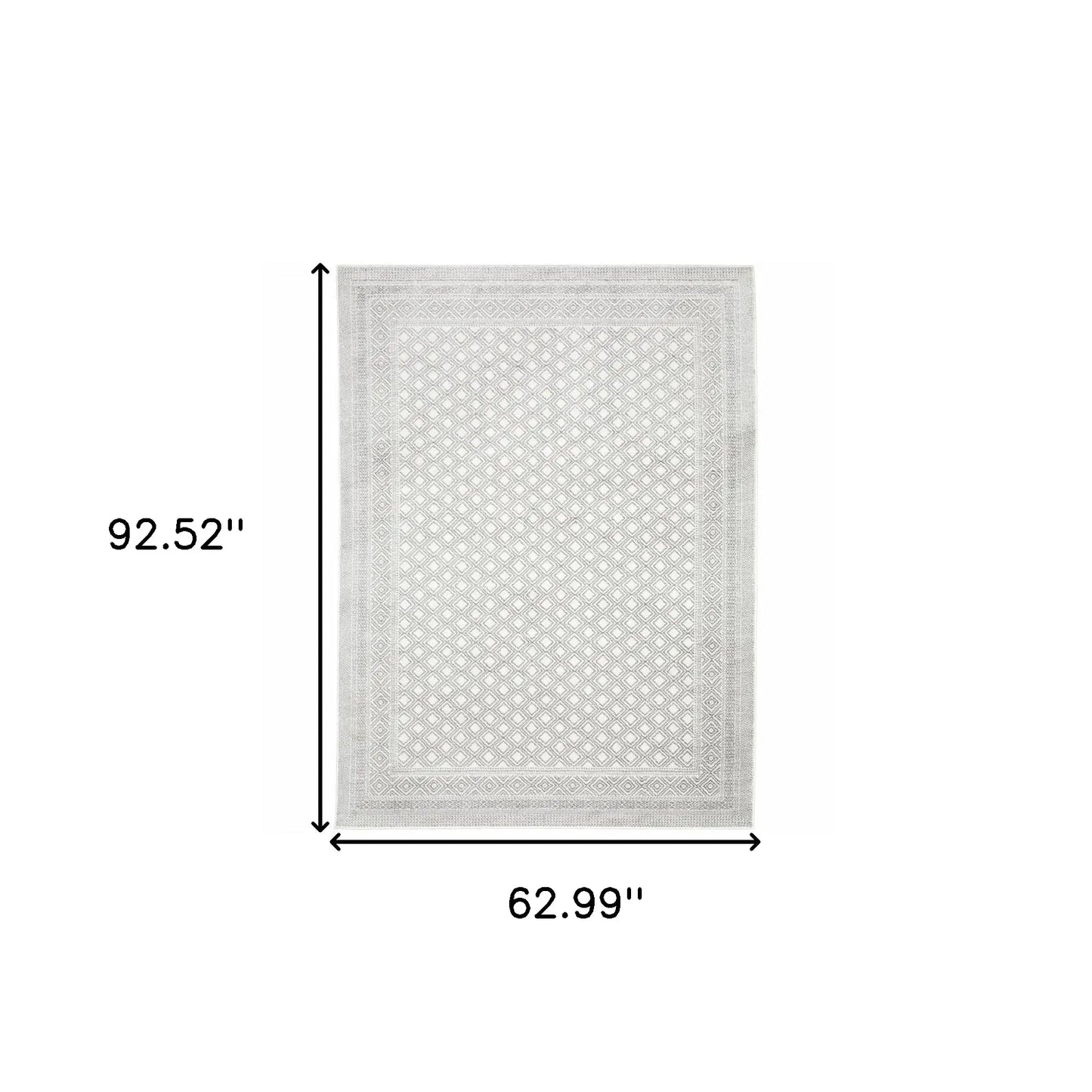 5' X 8' White And Grey Oriental Power Loom Stain Resistant Area Rug - Homeroots - Flyclothing LLC