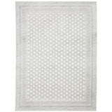 6' X 9' White And Grey Oriental Power Loom Stain Resistant Area Rug - Homeroots - Flyclothing LLC