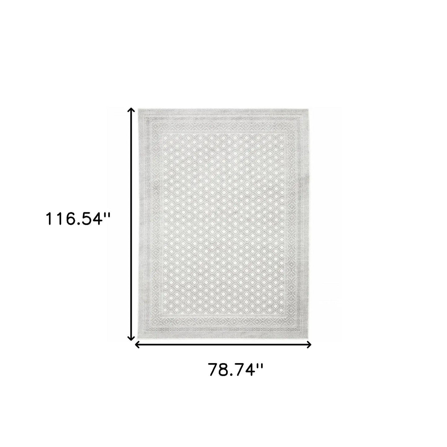 6' X 9' White And Grey Oriental Power Loom Stain Resistant Area Rug - Homeroots - Flyclothing LLC