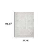 6' X 9' White And Grey Oriental Power Loom Stain Resistant Area Rug - Homeroots - Flyclothing LLC