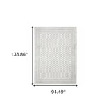 8' X 11' White And Grey Oriental Power Loom Stain Resistant Area Rug - Homeroots - Flyclothing LLC