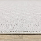 10' X 13' White And Grey Oriental Power Loom Stain Resistant Area Rug - Homeroots - Flyclothing LLC