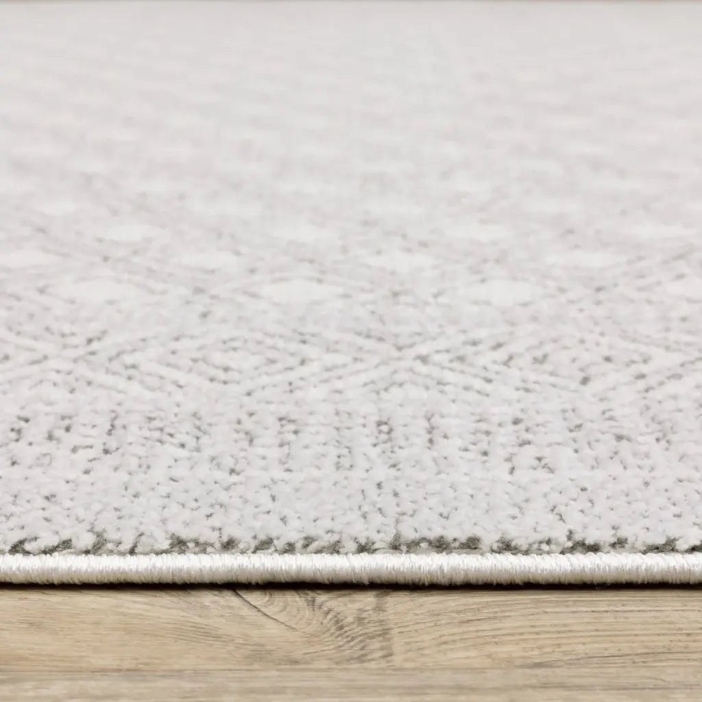 10' X 13' White And Grey Oriental Power Loom Stain Resistant Area Rug - Homeroots - Flyclothing LLC