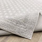 10' X 13' White And Grey Oriental Power Loom Stain Resistant Area Rug - Homeroots - Flyclothing LLC