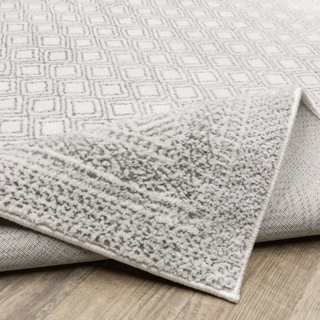 10' X 13' White And Grey Oriental Power Loom Stain Resistant Area Rug - Homeroots - Flyclothing LLC