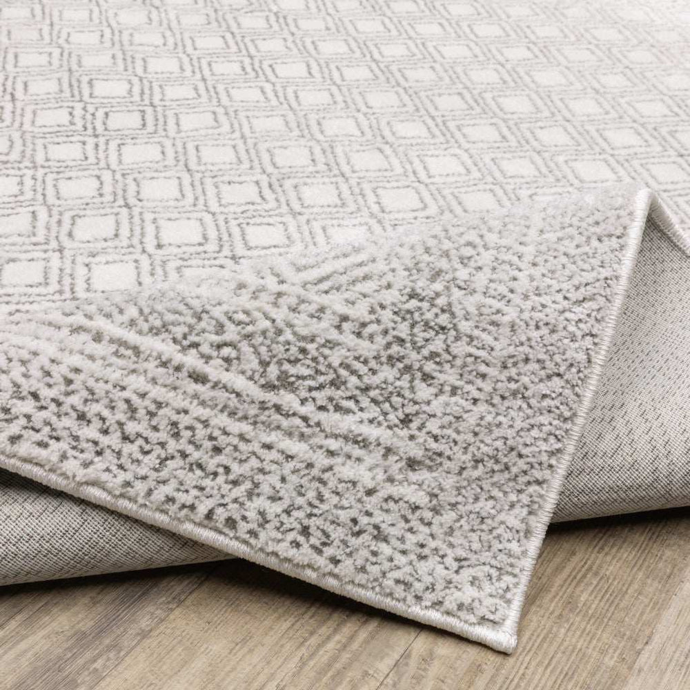 10' X 13' White And Grey Oriental Power Loom Stain Resistant Area Rug - Homeroots - Flyclothing LLC