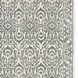 2' X 8' Grey And White Floral Power Loom Stain Resistant Runner Rug - Homeroots - Flyclothing LLC