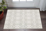 3' X 5' White And Grey Geometric Power Loom Stain Resistant Area Rug - Homeroots - Flyclothing LLC