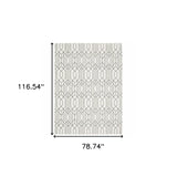 6' X 9' White And Grey Geometric Power Loom Stain Resistant Area Rug - Homeroots - Flyclothing LLC
