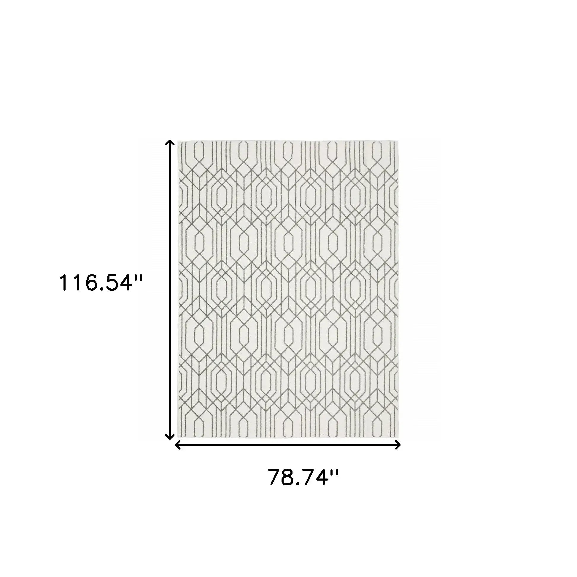 6' X 9' White And Grey Geometric Power Loom Stain Resistant Area Rug - Homeroots - Flyclothing LLC