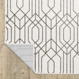 10' X 13' White And Grey Geometric Power Loom Stain Resistant Area Rug - Homeroots - Flyclothing LLC
