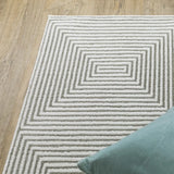2' X 8' Grey And White Geometric Power Loom Stain Resistant Runner Rug - Homeroots - Flyclothing LLC