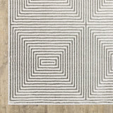 6' X 9' Grey And White Geometric Power Loom Stain Resistant Area Rug - Homeroots - Flyclothing LLC
