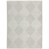 8' X 11' Grey And White Geometric Power Loom Stain Resistant Area Rug - Homeroots - Flyclothing LLC