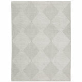 10' X 13' Grey And White Geometric Power Loom Stain Resistant Area Rug - Homeroots