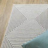 10' X 13' Grey And White Geometric Power Loom Stain Resistant Area Rug - Homeroots - Flyclothing LLC