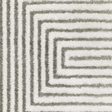10' X 13' Grey And White Geometric Power Loom Stain Resistant Area Rug - Homeroots - Flyclothing LLC
