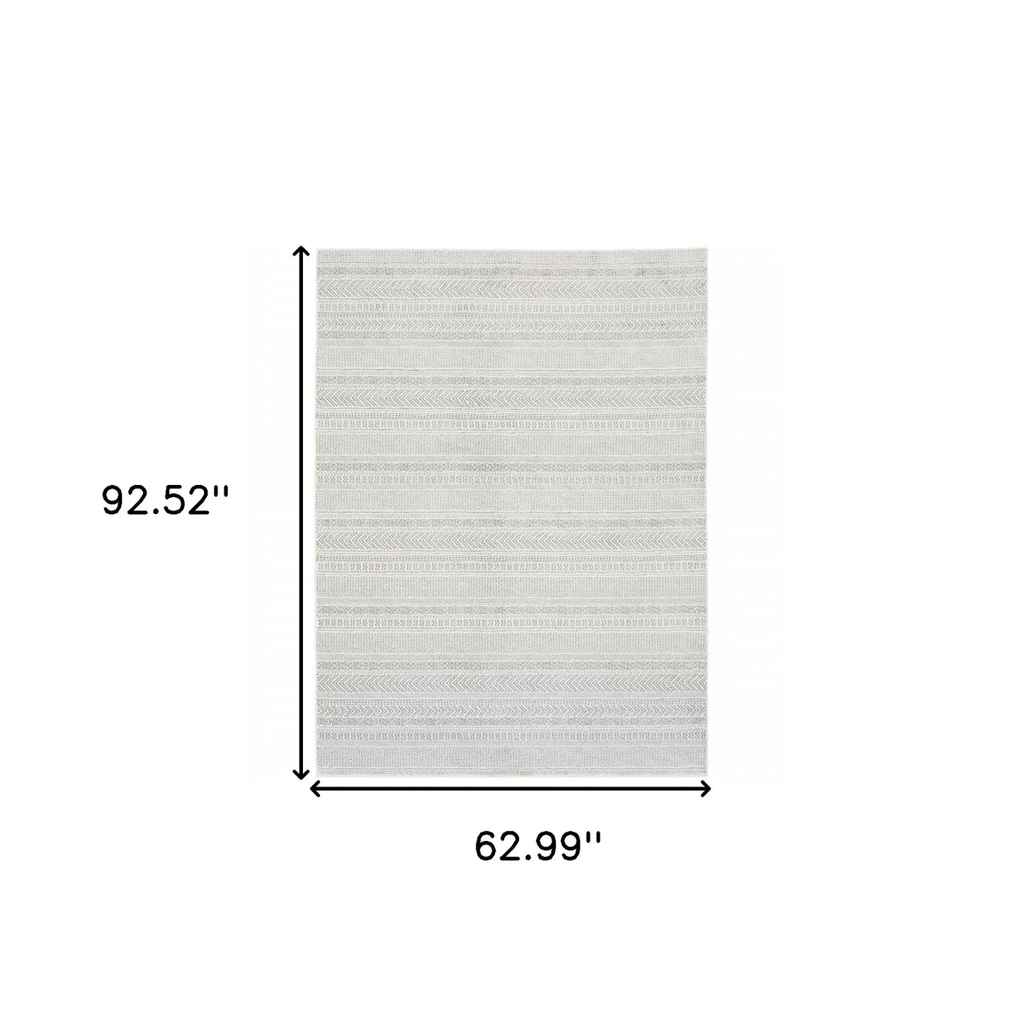 5' X 8' White And Grey Geometric Power Loom Stain Resistant Area Rug - Homeroots - Flyclothing LLC