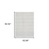 5' X 8' White And Grey Geometric Power Loom Stain Resistant Area Rug - Homeroots - Flyclothing LLC