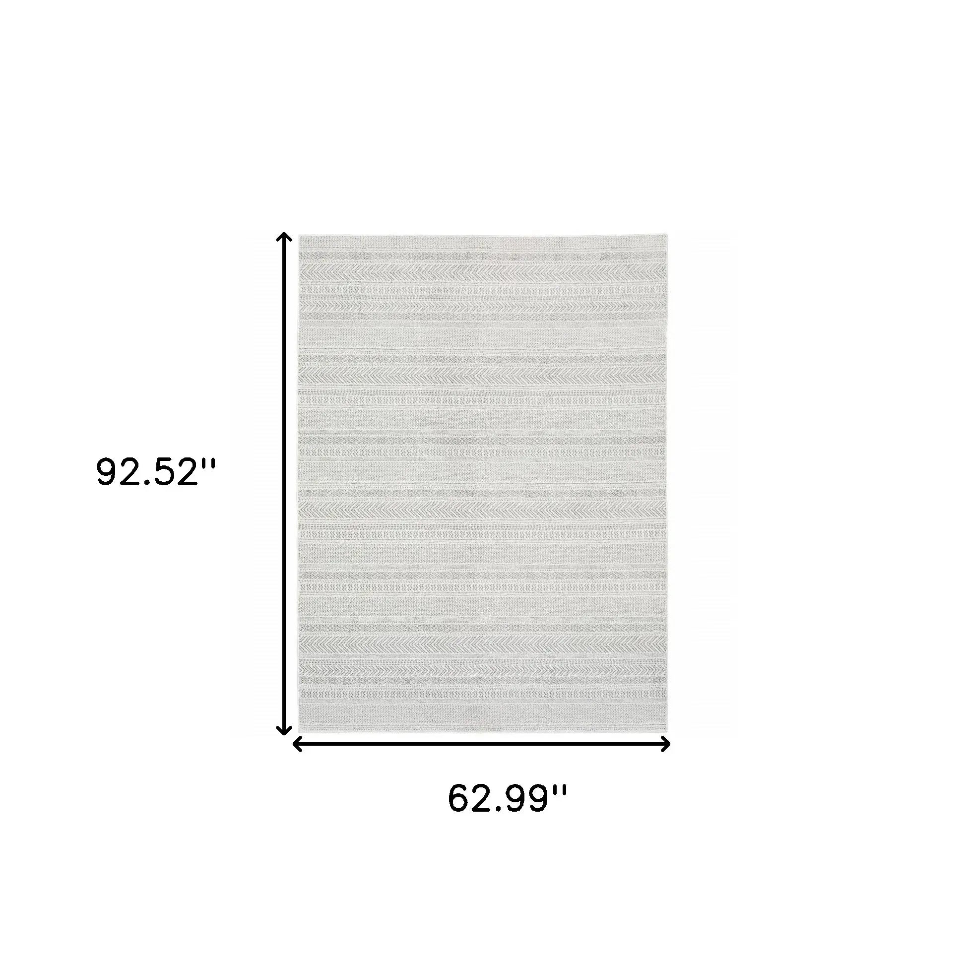 5' X 8' White And Grey Geometric Power Loom Stain Resistant Area Rug - Homeroots - Flyclothing LLC