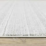 10' X 13' White And Grey Geometric Power Loom Stain Resistant Area Rug - Homeroots - Flyclothing LLC