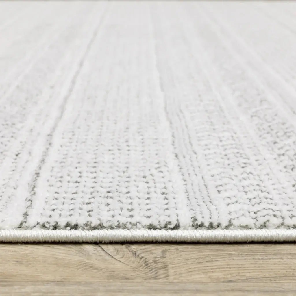 10' X 13' White And Grey Geometric Power Loom Stain Resistant Area Rug - Homeroots - Flyclothing LLC