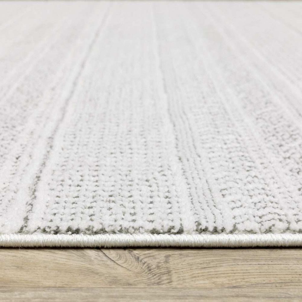 10' X 13' White And Grey Geometric Power Loom Stain Resistant Area Rug - Homeroots - Flyclothing LLC