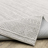 10' X 13' White And Grey Geometric Power Loom Stain Resistant Area Rug - Homeroots - Flyclothing LLC