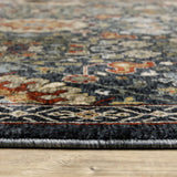 2' X 8' Blue And Ivory Oriental Power Loom Runner Rug With Fringe - Homeroots - Flyclothing LLC